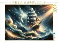 CALVENDO Puzzle Im Angesicht des Sturms: Ein Segelschiff trotzt den Gewalten...