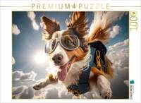 CALVENDO Puzzle Collie Luna lernt fliegen 1000 Teile Lege-Gr&ouml;&szlig;e 64x48cm...