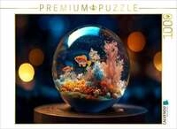 CALVENDO Puzzle Korallenriff mit Fischen in einer Glaskugel 1000 Teile...