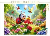 CALVENDO Puzzle Helfer der Bienen im lebhaften Fr&uuml;hlingsgarten 1000 Teile