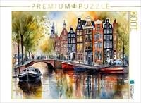 CALVENDO Puzzle Gracht in Amsterdam 1000 Teile Lege-Gr&ouml;&szlig;e 64x48cm Foto-Puzzle...