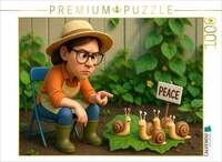 CALVENDO Puzzle Deutliche Ansprache an die Schnecken im Garten 1000 Teile