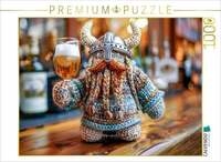 CALVENDO Puzzle Wikinger Einherjer mit einem Glas Bier. Geh&auml;kelt. 1000 Teile