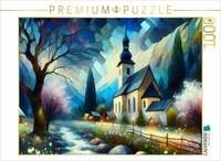 CALVENDO Puzzle Landkirche gegen Abend 1000 Teile Lege-Gr&ouml;&szlig;e 64x48cm...