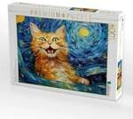 CALVENDO Puzzle Katze Im Stil von Vincent van Gogh 1000 Teile Lege-Gr&ouml;&szlig;e...