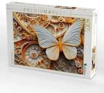 CALVENDO Puzzle Orange wei&szlig;er Schmetterling als Relief 1000 Teile Lege-Gr&ouml;&szlig;e