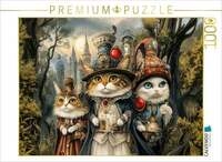 CALVENDO Puzzle Drei Katzen in der Steampunkwelt 1000 Teile Lege-Gr&ouml;&szlig;e 64x48cm
