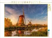 CALVENDO Puzzle Windm&uuml;hlen von Kinderdijk in der Abendd&auml;mmerung 1000 Teile