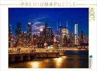 CALVENDO Puzzle NYC Midtown Manhattan Skyline mit Vollmond 1000 Teile...
