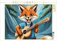 CALVENDO Puzzle Ein Schlaufuchs spielt Gitarre im Wald 1000 Teile Lege-Gr&ouml;&szlig;e