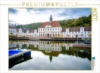 CALVENDO Puzzle Das Hafenbecken und Rathaus (Langzeitbelichtung) 1000 Teile