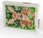 CALVENDO Puzzle Illustration eines jungen Rehkitzes am Waldrand 1000 Teile