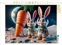 CALVENDO Puzzle Kaninchenabenteuer auf dem Mond 1000 Teile Lege-Gr&ouml;&szlig;e 64x48cm