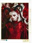 CALVENDO Puzzle Dame mit Teufelsh&ouml;rnern im roten Samtkleid. Gothic Szene 1000...