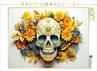 CALVENDO Puzzle Blue Yellow Skull 1000 Teile Lege-Gr&ouml;&szlig;e 64x48cm Foto-Puzzle...