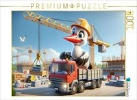 CALVENDO Puzzle Der findige Storch am Steuer: Ein Vogel im LKW-Einsatz 1000...
