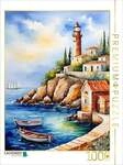 CALVENDO Puzzle Leuchtturm vor dem Hafen 1000 Teile Lege-Gr&ouml;&szlig;e 64x48cm...