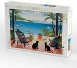 CALVENDO Puzzle Zwei Katzen im Strandhaus 1000 Teile Lege-Gr&ouml;&szlig;e 64x48cm...