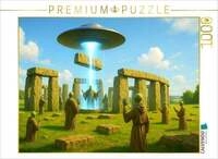CALVENDO Puzzle Stonehenge - Aliens mit Energiestrahl 1000 Teile Lege-Gr&ouml;&szlig;e...