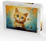 CALVENDO Puzzle Katze Im Stil von Salvador Dali 1000 Teile Lege-Gr&ouml;&szlig;e 64x48cm