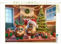 CALVENDO Puzzle Weihnachtszauber im Wohnzimmer: Die festlichen Couch-Potatoes...