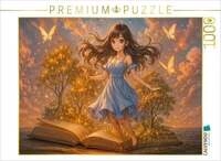 CALVENDO Puzzle Animewelt Heldin zwischen Seiten 1000 Teile Lege-Gr&ouml;&szlig;e 64x48cm