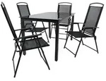 5-tlg Sitzgruppe Gartenm&ouml;bel Tisch St&uuml;hle Set 140S