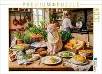CALVENDO Puzzle Katze am Tisch mit Auswahl handzubereiteter Bio Wellness