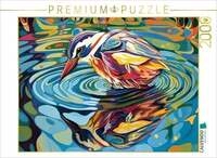 CALVENDO Puzzle Ein farbenfroher Vogel betrachtet sein Spiegelbild im Wasser...