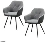 HTI-Living Esszimmerstuhl 2er Set Anthrazit/Grau Joschka