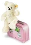 Steiff 111563 - Lotte Teddyb&auml;r mit Koffer, Pl&uuml;sch-B&auml;r wei&szlig;, 28 cm