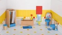 goki Puppenm&ouml;bel Badezimmer f&uuml;r Puppenhaus, Holz