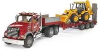 Bruder 02813 MACK Granite LKW , Tieflader und Bagger