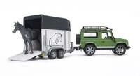 Bruder - Land Rover Defender mit Pferdeanh&auml;nger
