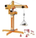 Hape E3011 - Gro&szlig;er Baukran, drehbar inkl. Zubeh&ouml;r, Holz