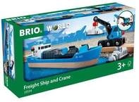 BRIO World - Containerschiff mit Kranwagen