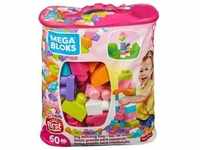 Mega Bloks - Bausteine-Beutel pink (60 Teile), Steck-Bausteine Kinder, Bauklötze
