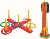 Kreuz-Ringwurfspiel mit 5 Ringen