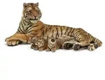 Spielfigur Liegende Tigerin mit Babys 5,8cm