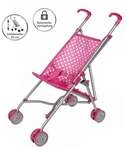 Idena Puppenbuggy zusammenklappbar pink 52x26x55cm Schiebeh&ouml;he 55cm