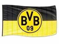 BVB 10134300 - Borussia Dortmund Fußball Hissfahne 250x150 cm, mit Emblem