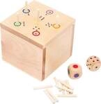 small foot 6558 - W&uuml;rfelspiel 6 raus in der Box, Holz, Steckspiel,