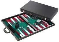 Philos 1715 - Backgammon, gr&uuml;n, Turnier, Kunstleder