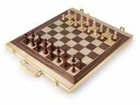 Small foot 2853 - Schach und Backgammon Koffer mit Tragegriff, Holz, 52x45cm