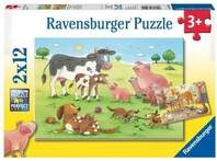 Puzzle Ravensburger Gl&uuml;ckliche Tierfamilien 2 X 12 Teile