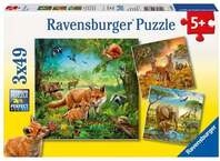 Puzzle Ravensburger Tiere der Erde 3 X 49 Teile