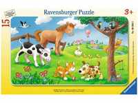 Rahmenpuzzle Ravensburger Knuffige Tierfreunde 15 Teile