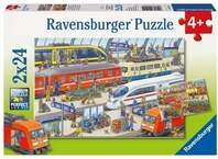 Puzzle Ravensburger Trubel am Bahnhof 2 X 24 Teile