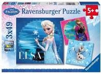 Puzzle Ravensburger Elsa, Anna & Olaf 3 X 49 Teile