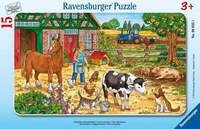 Rahmenpuzzle Ravensburger Gl&uuml;ckliches Bauernhofleben 15 Teile